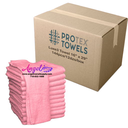 ProTex Luxe3 Towel 16" x 29" - Petal Pink (Box of 144) - Angelina Nail Supply NYC