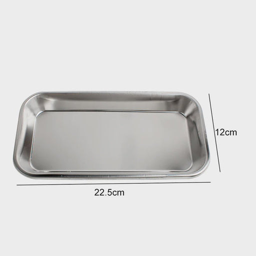 Stainless Steel Tray Silver 9" - Angelina Nail Supply NYC