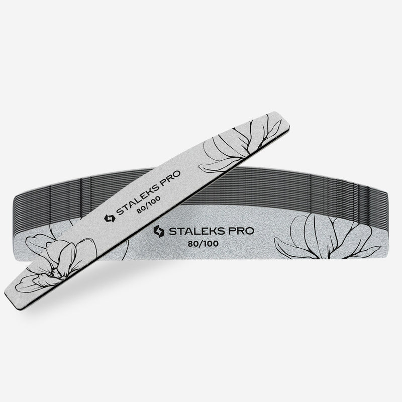 Staleks Nail File Crescent Half-moon 80/100 grit (25 pcs) - Angelina Nail Supply NYC