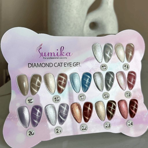 Sumika Diamond Cateye V2.0 Set 12 Color 1 Base 1 Top 1 Magnets - Angelina Nail Supply NYC