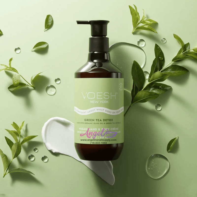 Voesh Green Tea Detox Vegan Body & Hand Creme 28 Fl.Oz. (Box/12 Bottles) - Angelina Nail Supply NYC