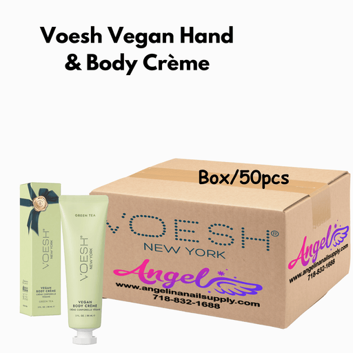 Voesh Green Tea Supple Vegan Body & Hand Creme 3 Fl.Oz. (Box/50 Pcs) - Angelina Nail Supply NYC