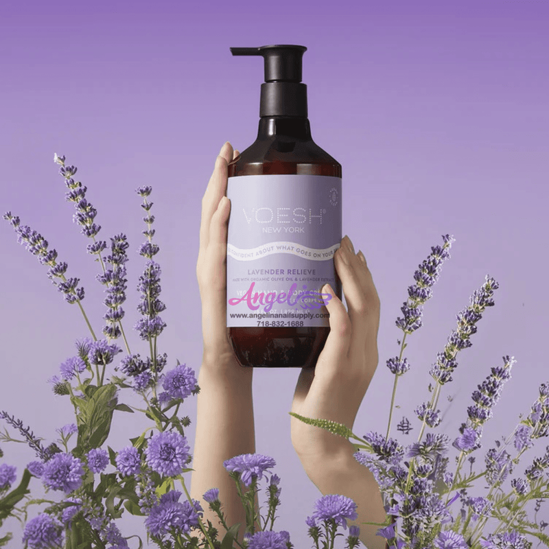 Voesh Lavender Relieve Vegan Body & Hand Creme 28 Fl.Oz. (Box/12 Bottles) - Angelina Nail Supply NYC
