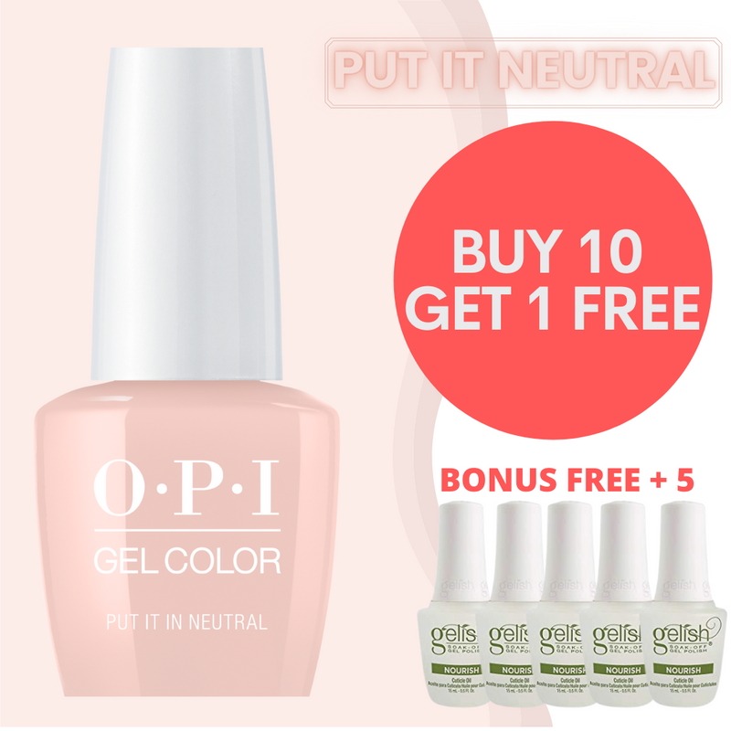 OPI Gel Color GC T65 PUT IT IN NEUTRAL (Buy 10 Get 1 FREE +5 Extra Gelish Oil)