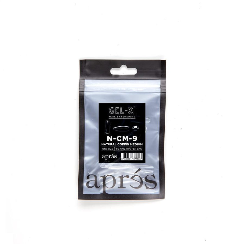 Aprés Refill Bags Natural Coffin Medium (50pcs/pack) - Angelina Nail Supply NYC