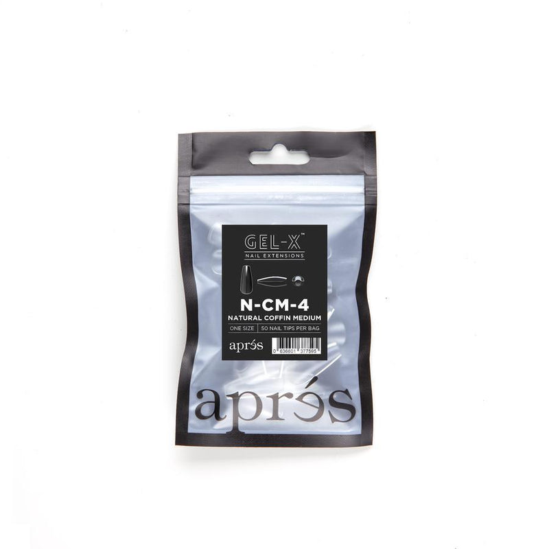Aprés Refill Bags Natural Coffin Medium (50pcs/pack) - Angelina Nail Supply NYC