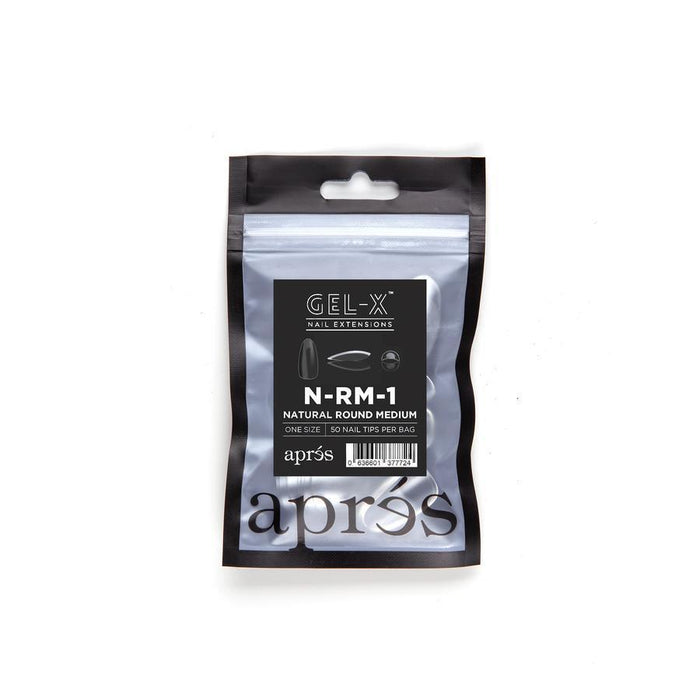 Aprés Refill Bags Natural Round Short (50pcs/pack) - Angelina Nail Supply NYC