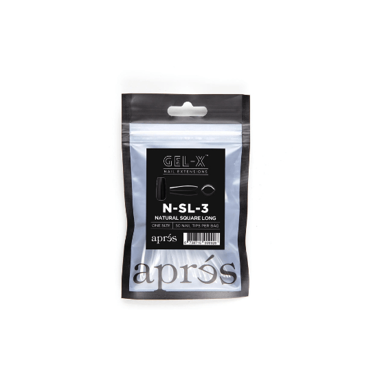 Aprés Refill Bags Natural Square Long (50pcs/pack) - Angelina Nail Supply NYC