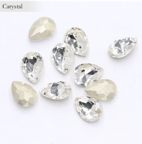 Diamond - Rhinestone | Single - Tear Drop | 6mm x 8mm - Angelina Nail Supply NYC