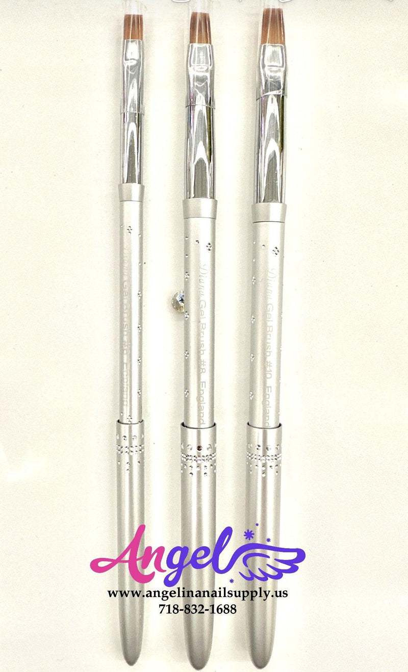 Diana Gel Brush Brown Hair Silver Cap - Angelina Nail Supply NYC