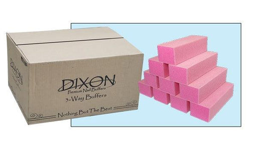 Dixon 3-Way Premium Buffer Pink/White Grit 220/220 (Box/500pcs) - Angelina Nail Supply NYC