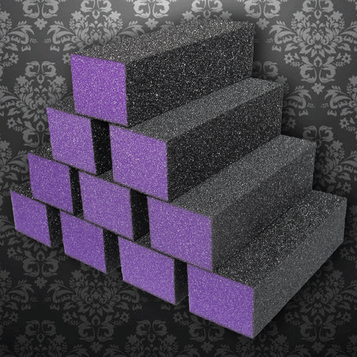 Dixon 3-Way Premium Buffer Purple/Black Grit 60/100 (2pcs) - Angelina Nail Supply NYC