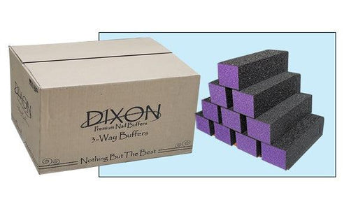 Dixon 3-Way Premium Buffer Purple/Black Grit 60/100 (Box/500pcs) - Angelina Nail Supply NYC