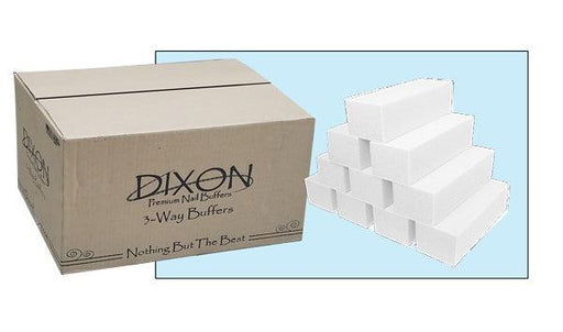 Dixon 3-Way Premium Buffer White/White Grit 80/150 (Box/500pcs) - Angelina Nail Supply NYC