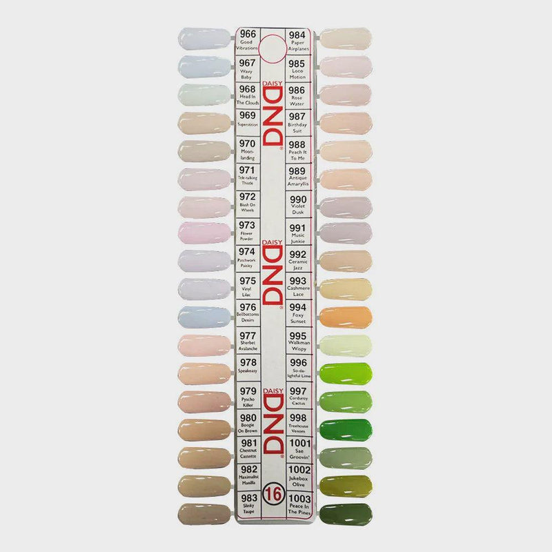 DND16 Collection #16 Retro Earth-Scape (Full Set 36 Colors #966 - #1003) - Angelina Nail Supply NYC