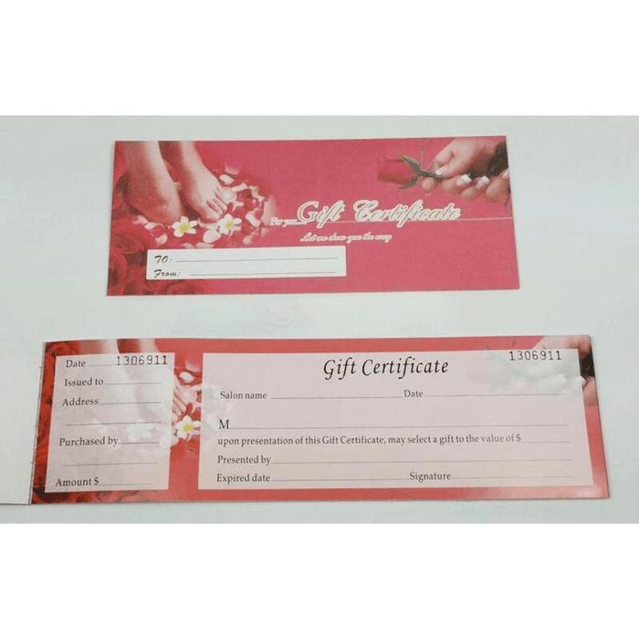 GIFT CERTIFICATE BOOK & ENVELOPE - Angelina Nail Supply NYC