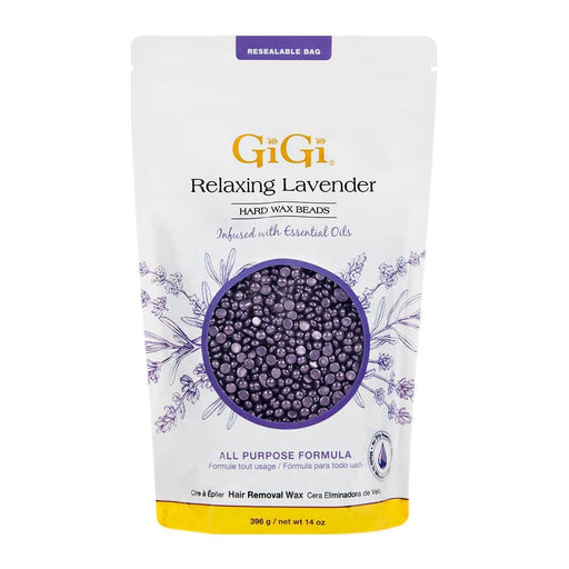 GiGi Hard Wax Beads for Hair Removal (14 oz, Relaxing Lavender) - Angelina Nail Supply NYC