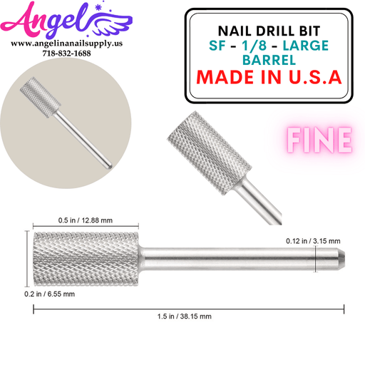 Nail Drill Bit - SF - 1/8 - Large Barrel - Angelina Nail Supply NYC