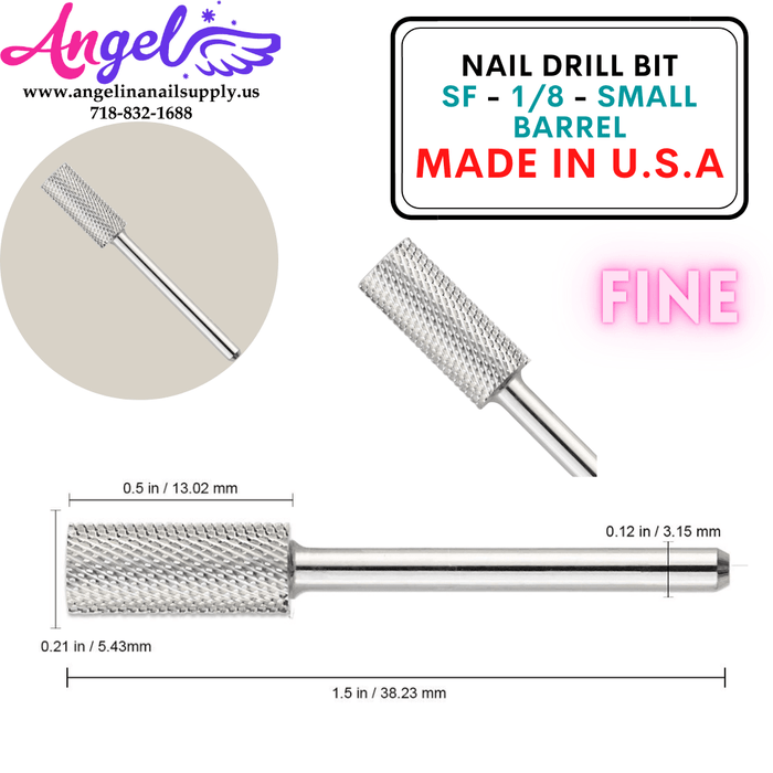 Nail Drill Bit - SF - 1/8 - Small Barrel - Angelina Nail Supply NYC
