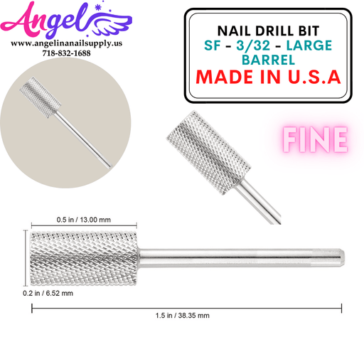 Nail Drill Bit - SF - 3/32 - Large Barrel - Angelina Nail Supply NYC