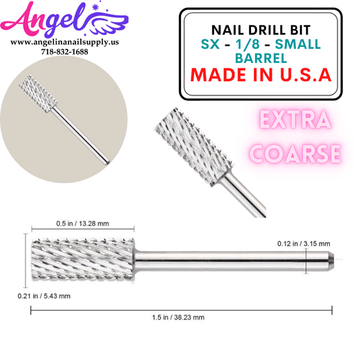 Nail Drill Bit - SX - 1/8 - Small Barrel - Angelina Nail Supply NYC