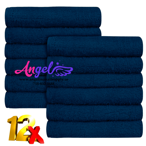 Pedicure Towel - Dark Blue (Box of 144) - Angelina Nail Supply NYC