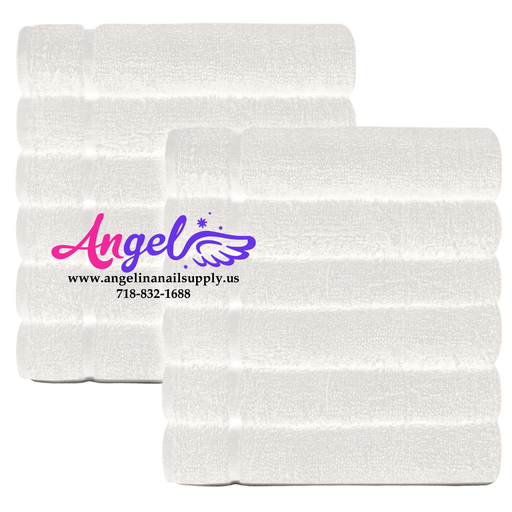 Pedicure Towel - White (Pack of 12) - Angelina Nail Supply NYC