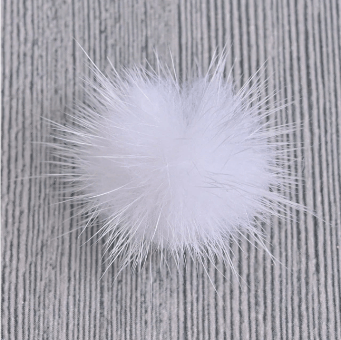 Pom Pom Fluffy Fur Balls Detachable Magnetic Nail Design (1pair) - Angelina Nail Supply NYC