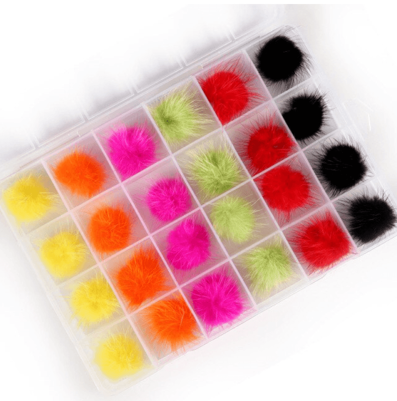 Pom Pom Fluffy Fur Balls Detachable Magnetic Nail Design (1pair) - Angelina Nail Supply NYC