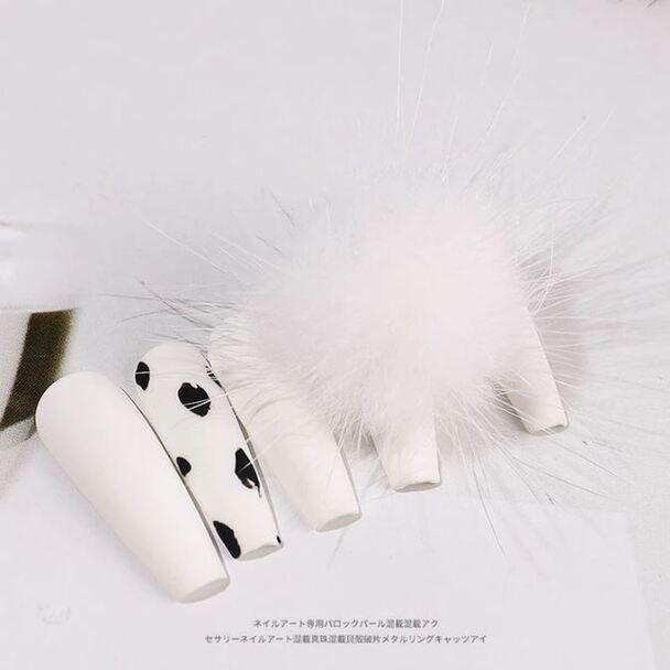 Pom Pom Fluffy Fur Balls Detachable Magnetic Nail Design (1pair) - Angelina Nail Supply NYC