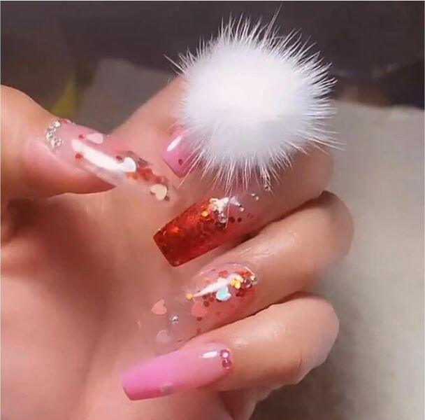 Pom Pom Fluffy Fur Balls Detachable Magnetic Nail Design (1pair) - Angelina Nail Supply NYC