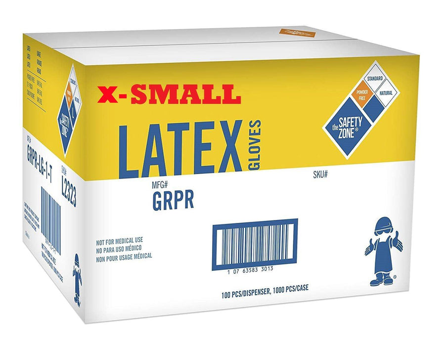 Safety Zone Glove | Latex Gloves (Case/10boxes)| X-Small Size - Angelina Nail Supply NYC
