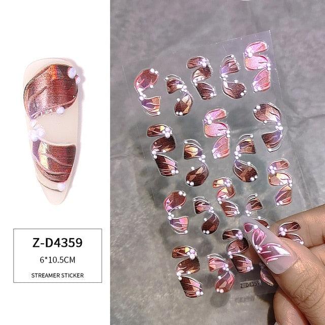 Sticker Unique Japanese Pearl Ribbon - Angelina Nail Supply NYC