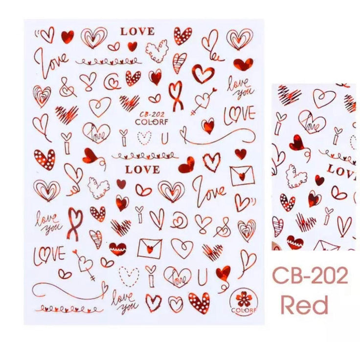 Sticker Valentine & Heart - Angelina Nail Supply NYC