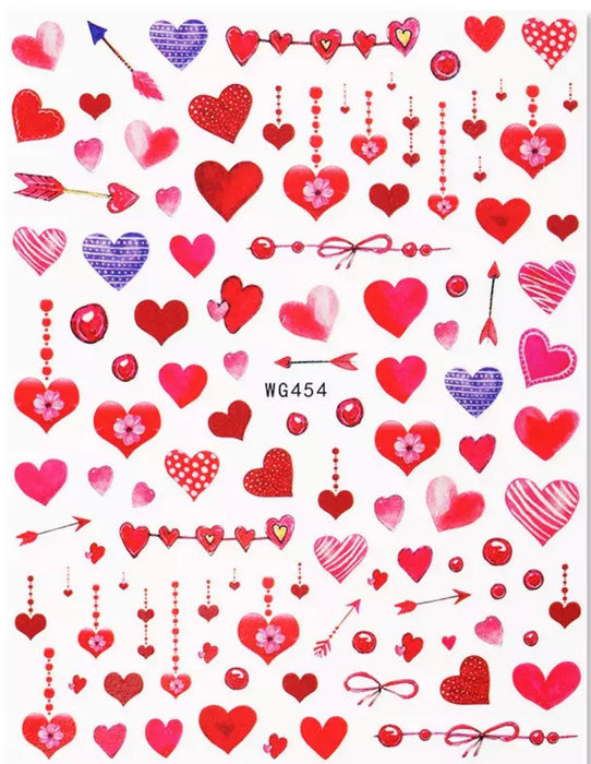 Sticker Valentine & Heart - Angelina Nail Supply NYC